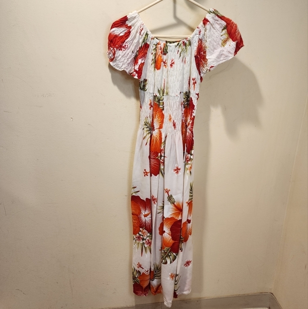 S.B Fhasion Free Size Smocked Floral Light Weight  Casual Dress